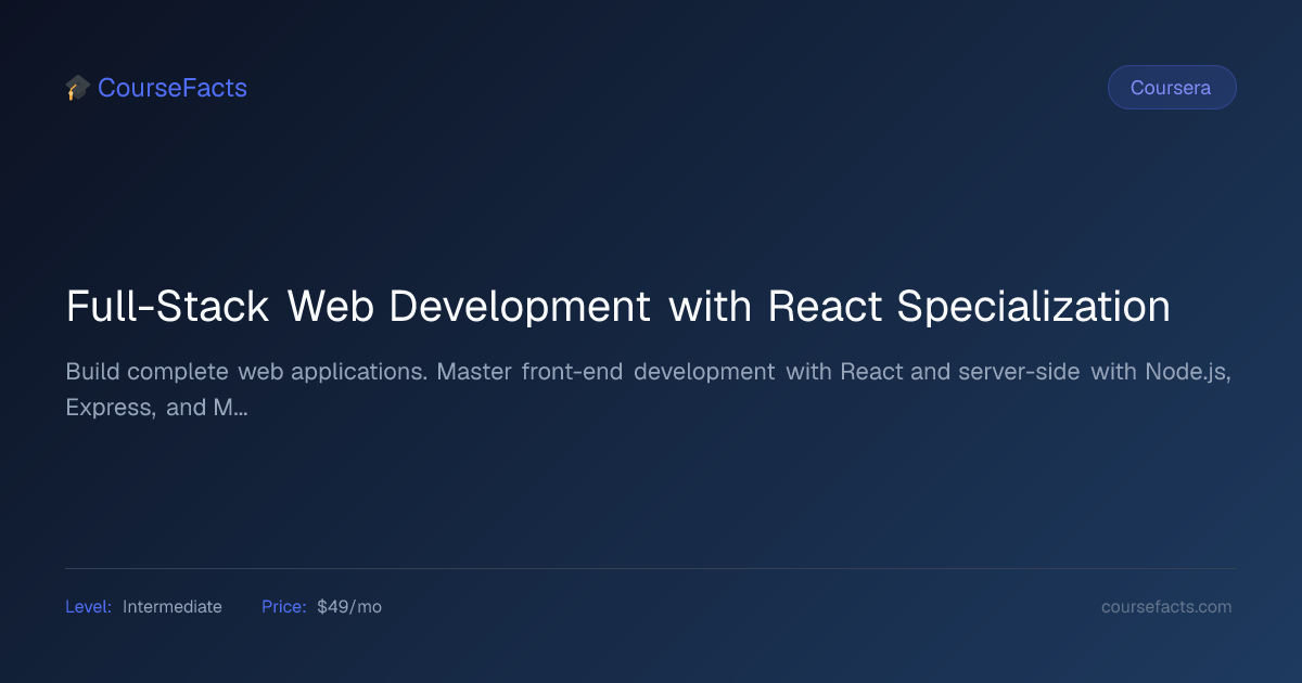 Full-Stack Web Development with React Specialization Review 2026 ...